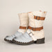 Winter Womens Classic Plush Midi Boots With Buckle Design