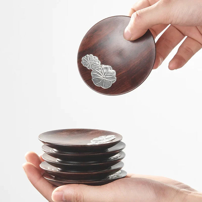 Wooden Tea Coaster Set For Kung Fu Tea Ceremony