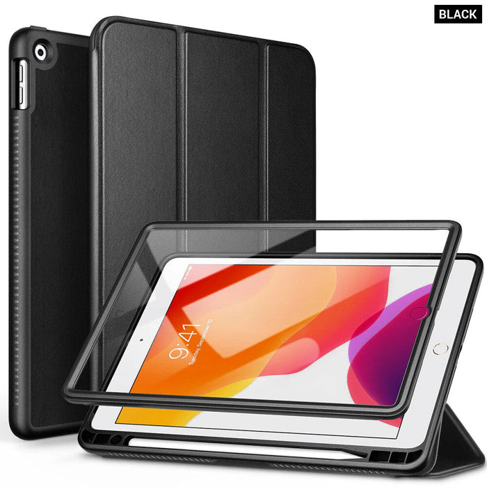 Ipad 9Th/8Th/7Th Gen Magnetic Trifold Stand Leather Case With Pencil Holder Screen Protector