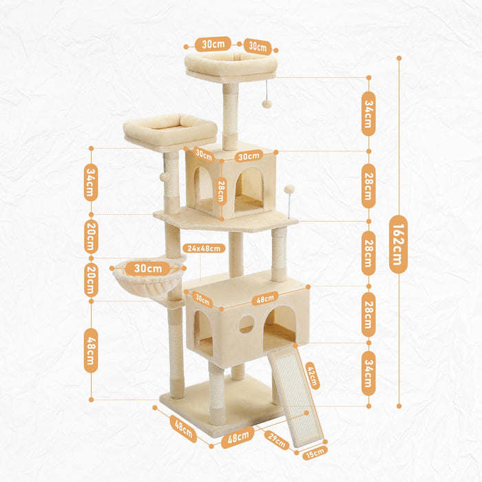 Multi Level Cat Tree Double Condos Scratching Posts