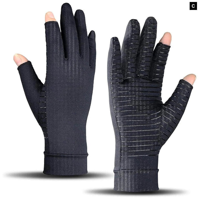 1 Pair Open Fingers Compression Arthritis Gloves For Joint Pain Relief