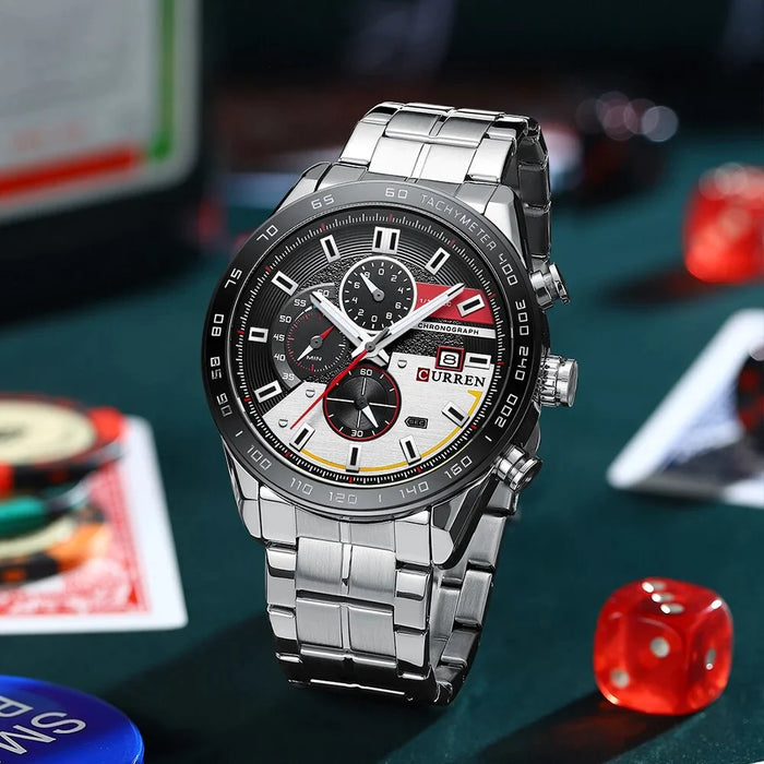 Fashion Stainless Steel Chronograph Quartz Wristwatches