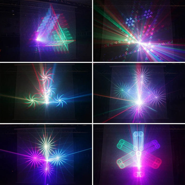 500mW RGB Laser Stage Lighting Projector Effect Beam 3D Illusion Animation Network 10 IN 1 DJ Disco Party Holiday Lights