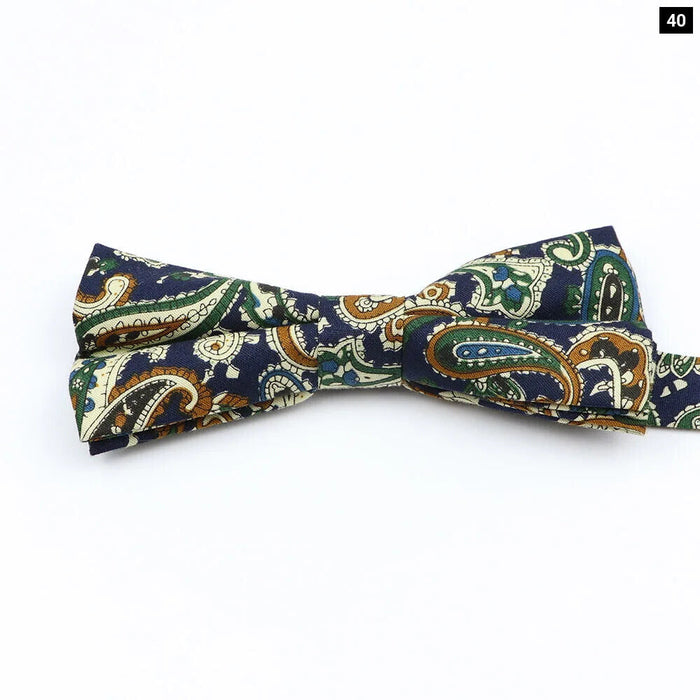 Colourful Floral Bow Ties Fashion Cotton Print For Mens Wedding And Business Suits