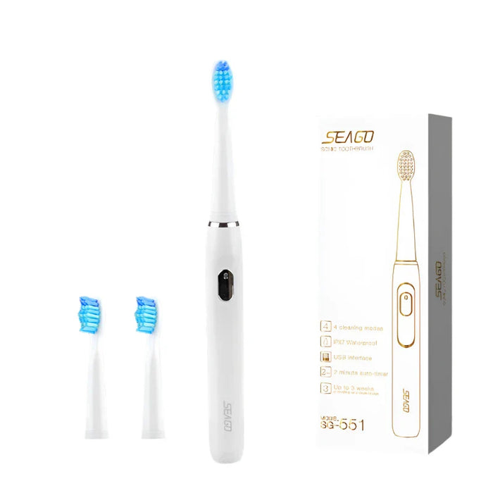 Rechargeable Sonic Toothbrush 4 Modes 3 Heads