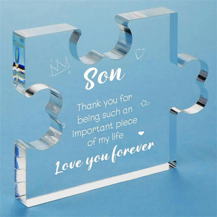 Personalized Acrylic Block Puzzle For Son Perfect For Christmas Anniversary Graduation