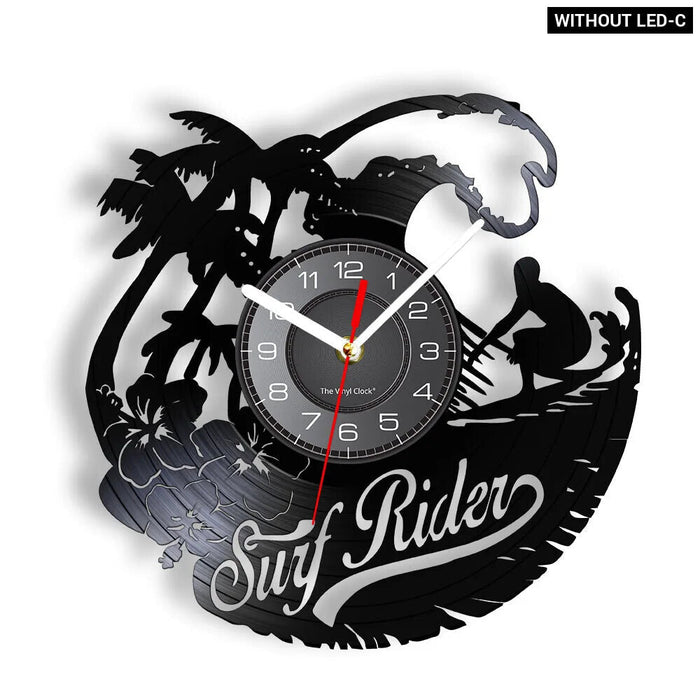 Surfing Vinyl Record Wall Clock