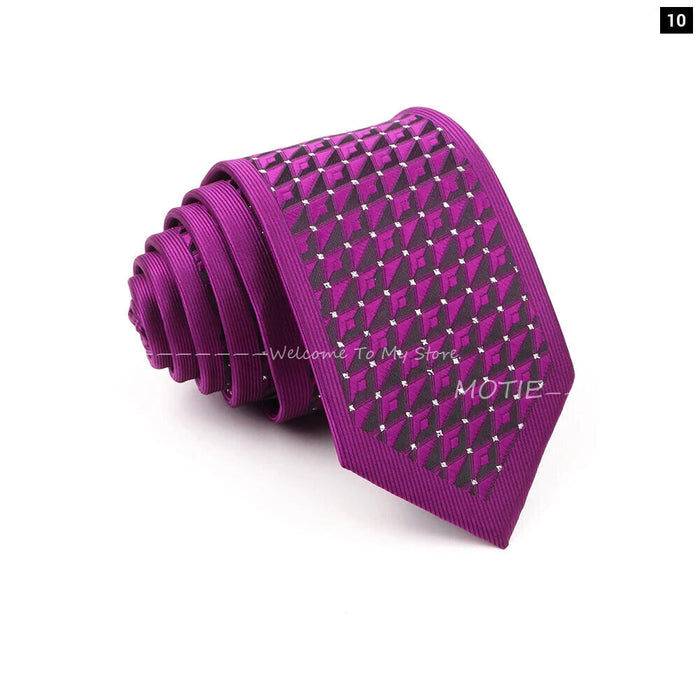 Mens Purple Geometric Tie For Weddings