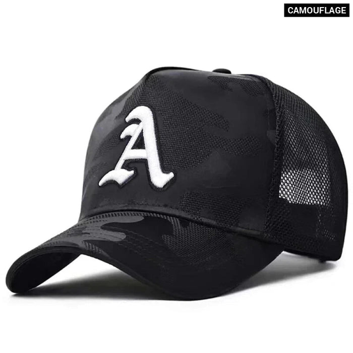 Adjustable Gothic Letter A Baseball Cap / Hat For Outdoor Sun Protection