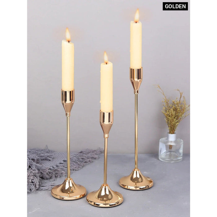 3 Pieces European Metal Candle Holders