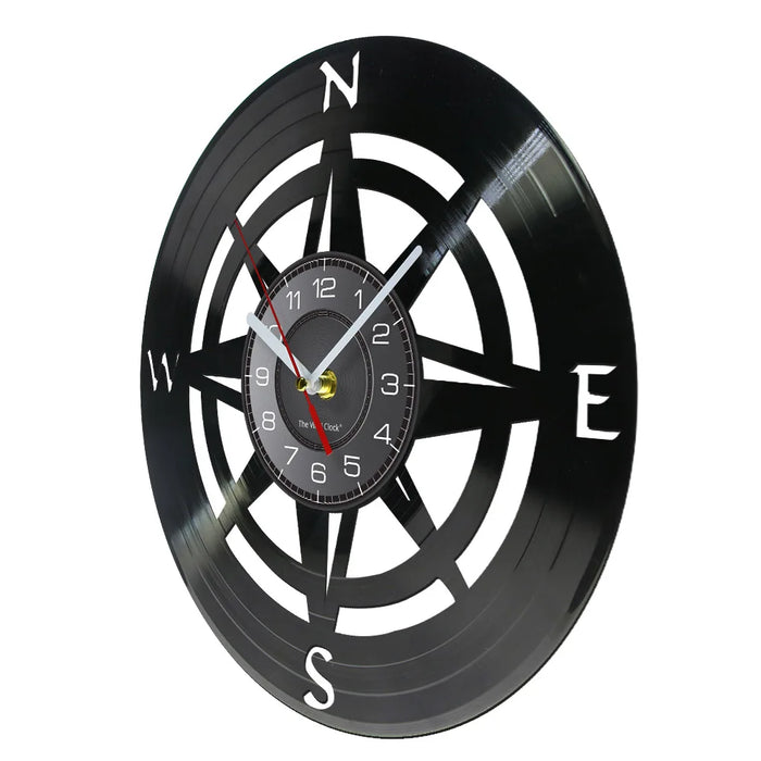 Modern Nautical Compass Wall Clock