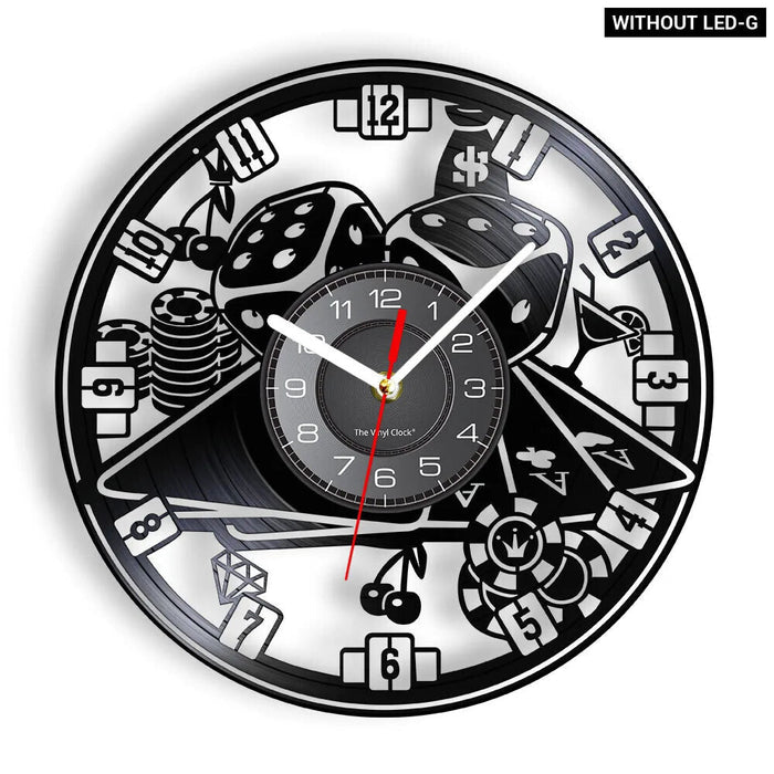 Modern Poker King Rummy Vinyl Record Wall Clock