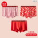 3pc Red Print Cotton Mens Underwear