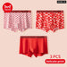 Year Red Print Mens Boxer Set