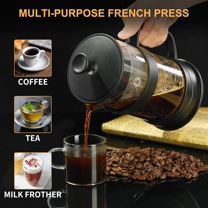 1000Ml Black French Press Coffee Maker