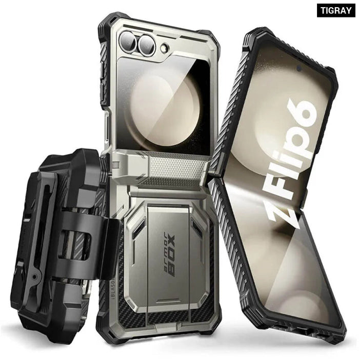 For Samsung Galaxy Z Flip 6/5 Armorbox Full-Body Military Protection Phone Case With Built-In Screen Protector