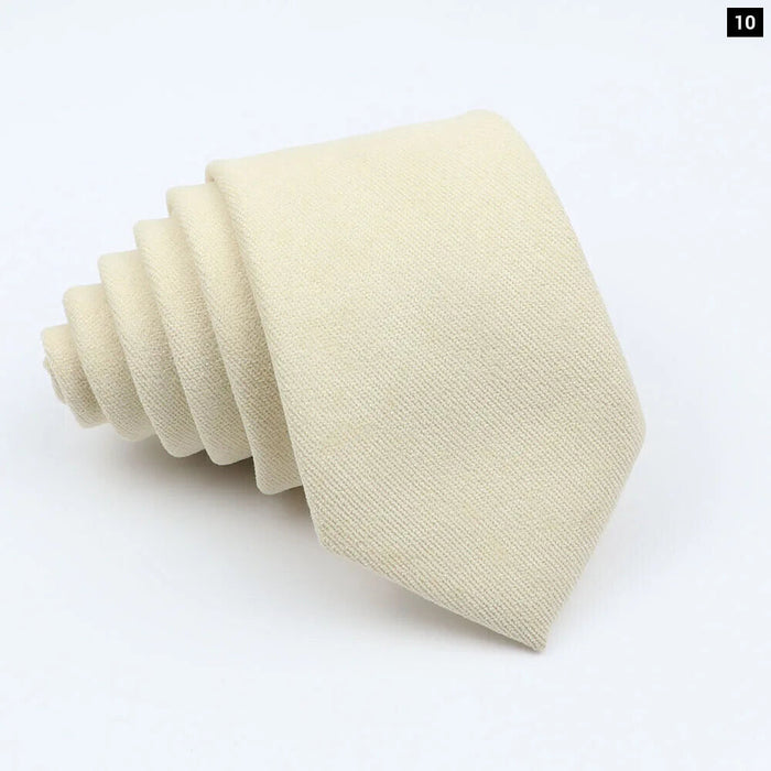 Colourful Cotton Corduroy Neck Tie 7Cm Skinny Wedding Party Tuxedo Accessory