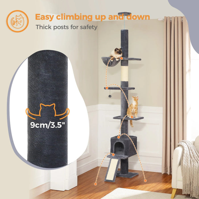 Adjustable 5 Tier Cat Tree Tower For Indoor Climbing