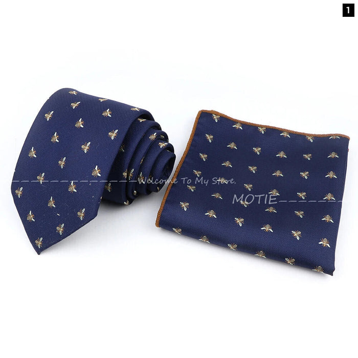 Brown Ties And Pocket Square Set For Weddings And Daily Wear