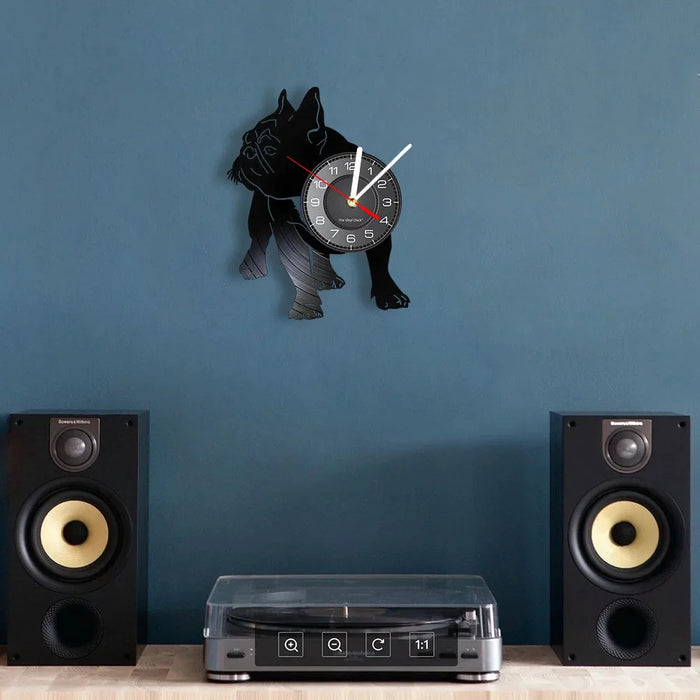 French Bulldog Vinyl Record Wall Clock