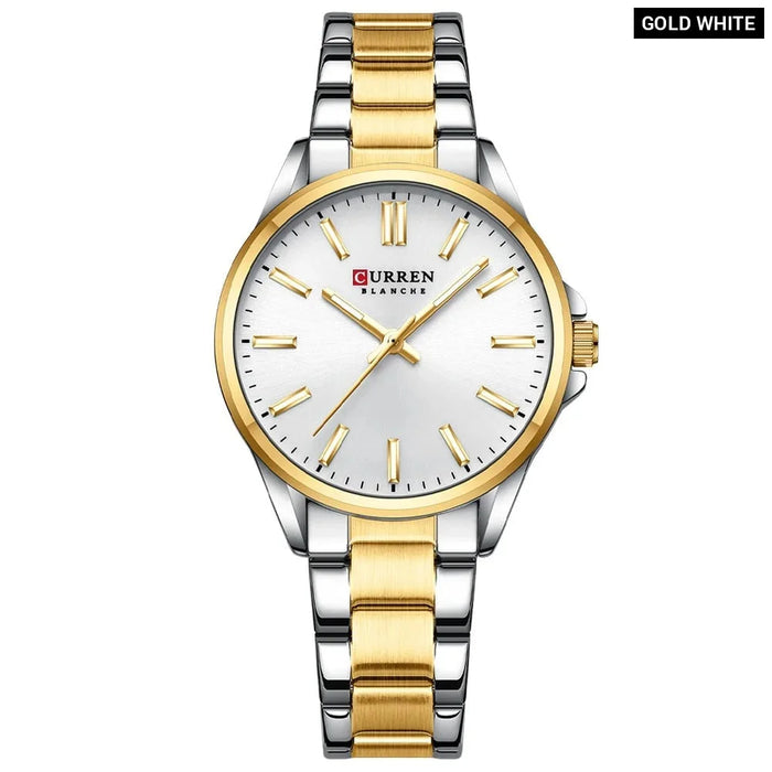 Stainless Steel Classic Luminous Hands Quartz Fashion Wristwatches For Women