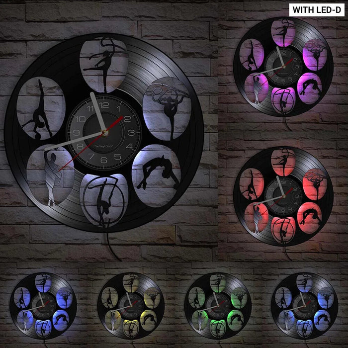 Vinyl Record Gymnastics Wall Clock