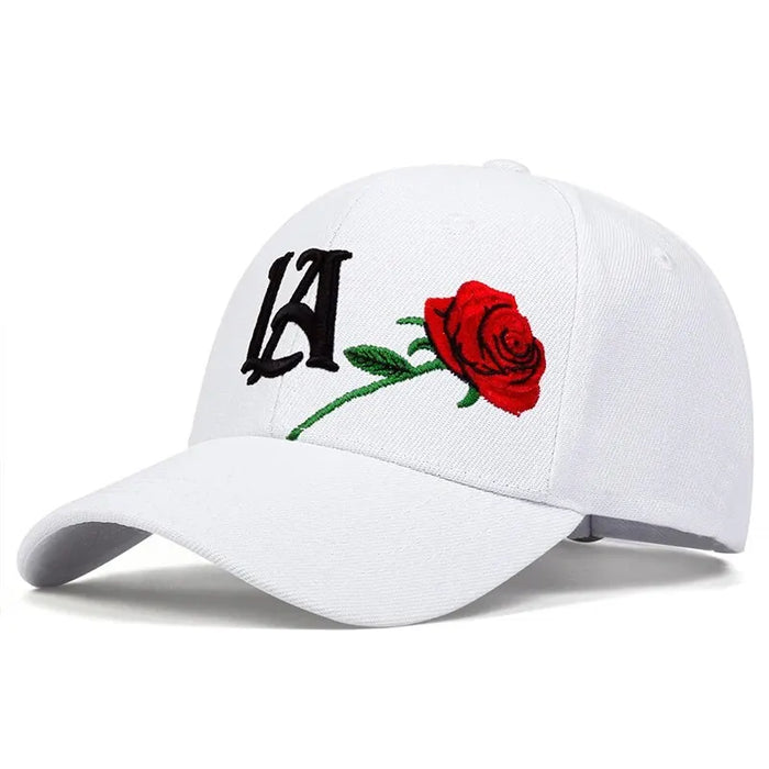 Adjustable Rose Embroidered Baseball Cap / Hat For Outdoor Wear