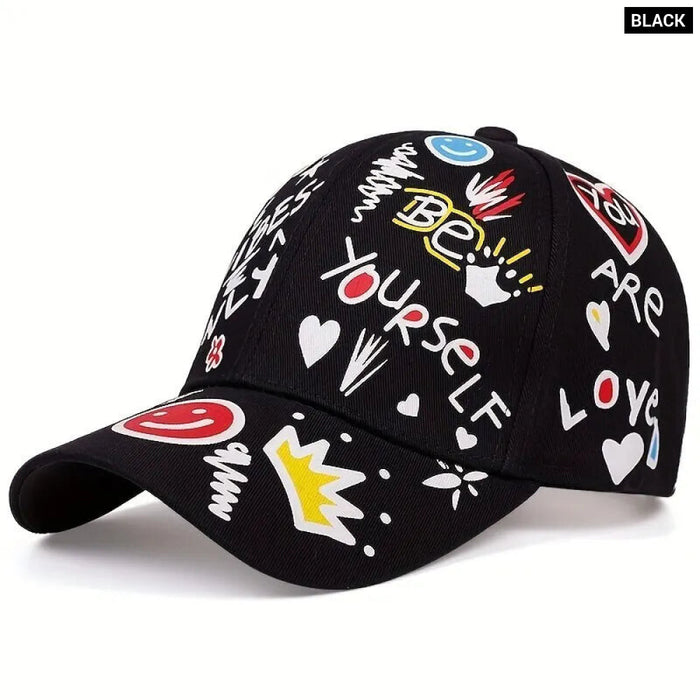 Spring / Autumn Graffiti Print Snapback Cap / Hat