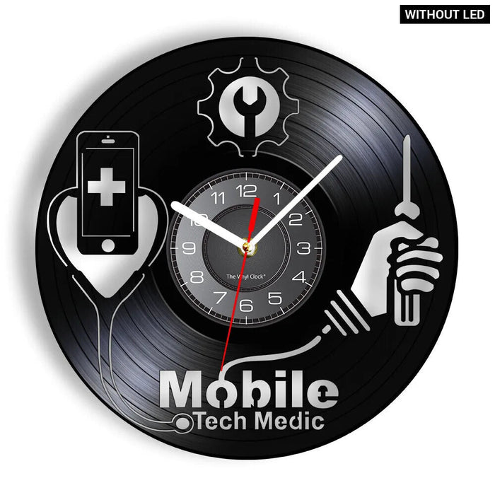 Mobile Tech Repair Shop Vinyl Wall Clock
