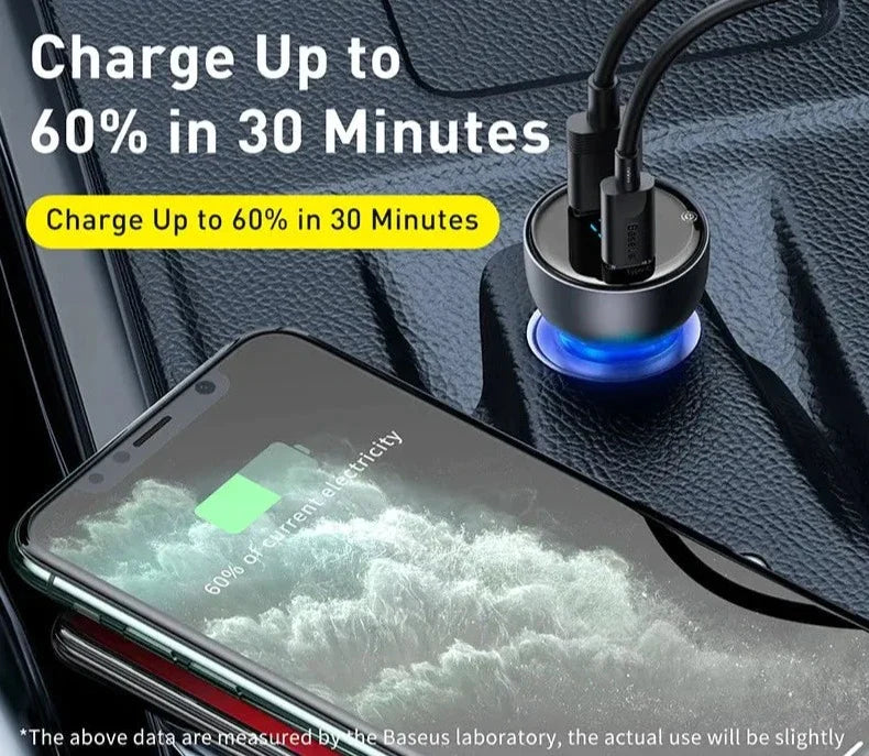 Baseus 65w Pps Car Charger For Laptop And Phone