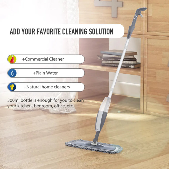 360 Degree Handle Wooden Floor Mop With Reusable Microfiber