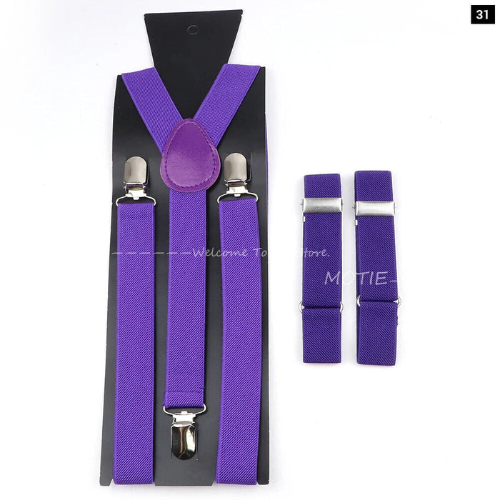 Adjustable Elastic Suspender Set For Weddings