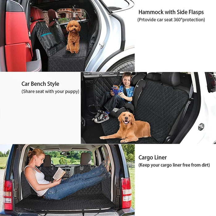 Dog Safety Protector Back Seat Mat With Zipper And Pocket