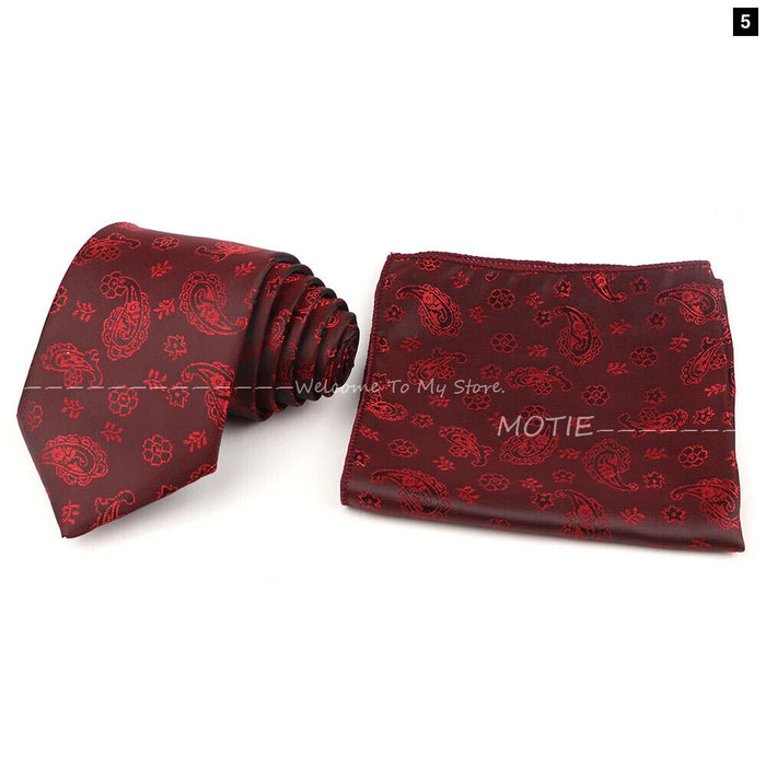 Mens Luxury Pocket Square Tie Set For Business And Parties