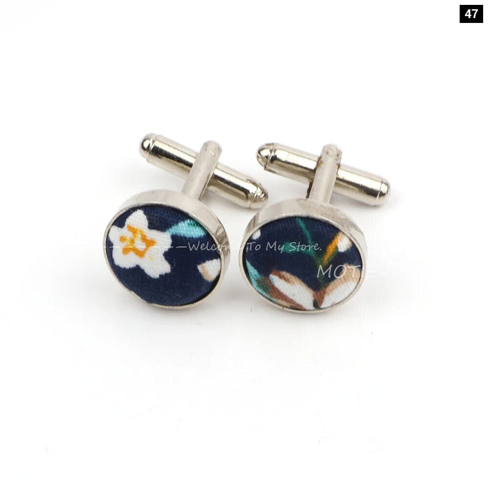 Floral Metal Cufflinks Daily Wear Accessory