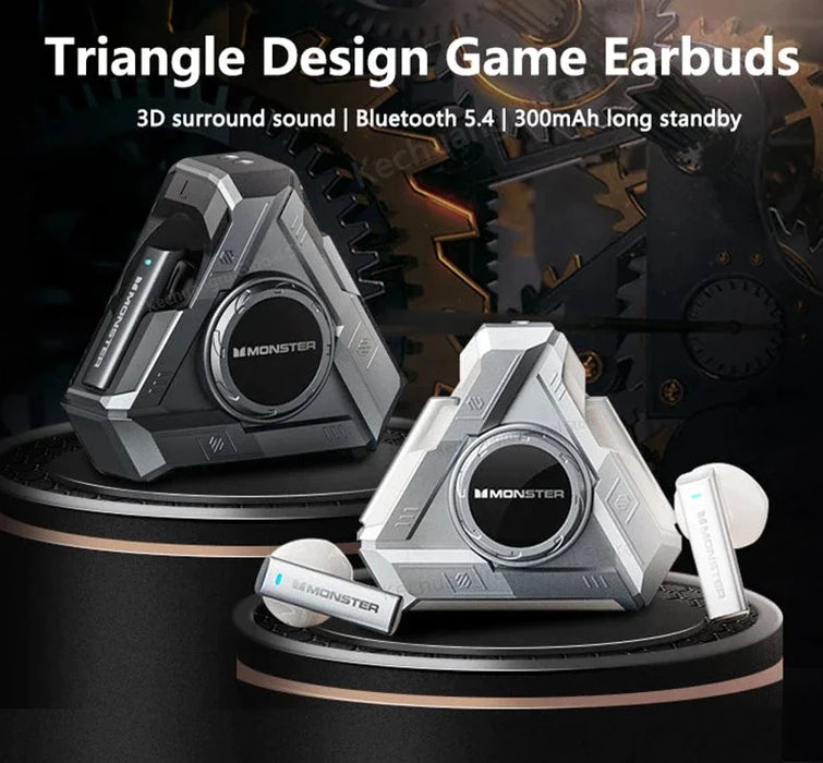 Wireless Bluetooth 5.4 Tws Hifi Stereo Cool Triangle Gaming