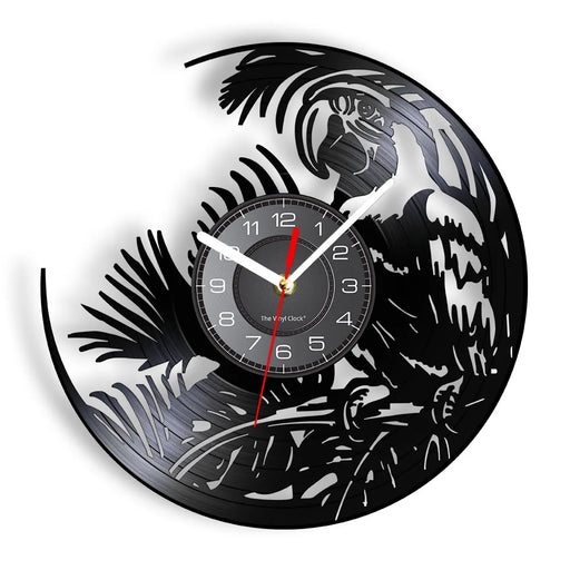 Vintage Exotic Nature Wall Clock With Parrot Design