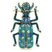 Enamel Beetle Brooch Rhinestone Insect Pin