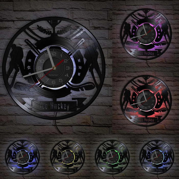 Hockey Wall Clock For Boys Room