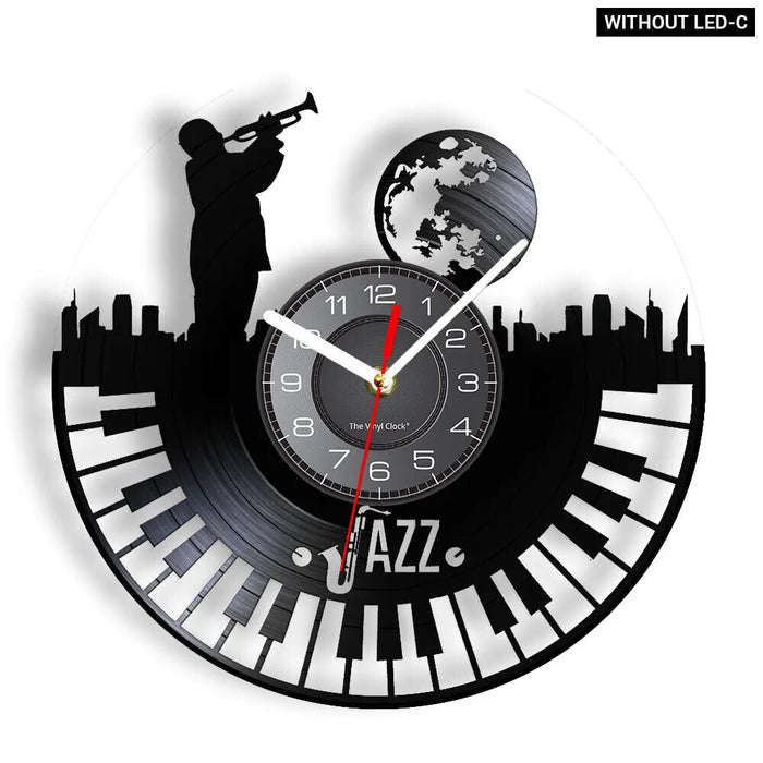 Jazz Band Vinyl Record Wall Clock