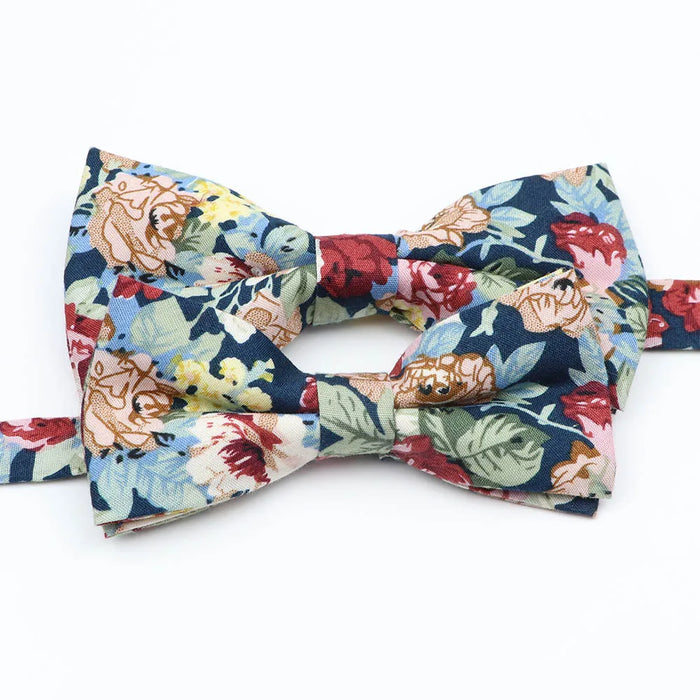 Colourful Floral Bow Ties Fashionable Cotton For Weddings And Parties