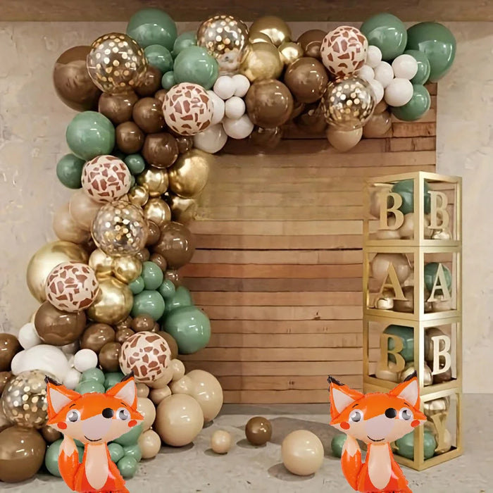 115Pcs Forest Animal Themed Balloon Garland Arch Set Suitable For Themed Birthday Party Wedding Anniversary Party Decorations