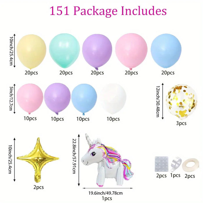151Pcs Cute Balloon Garland Arch Set Wedding Birthday Party Anniversary Graduation Festival Celebration Room Decoration