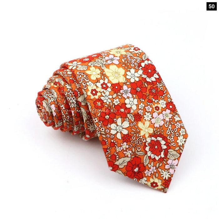 Blue Floral Cotton Ties For Weddings Business And Daily Wear