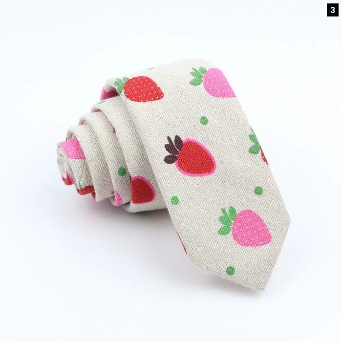 Floral Animal Print Linen Tie For Weddings And Parties