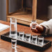 6 Piece White Wine Glass Set With Divider And Bullet Design