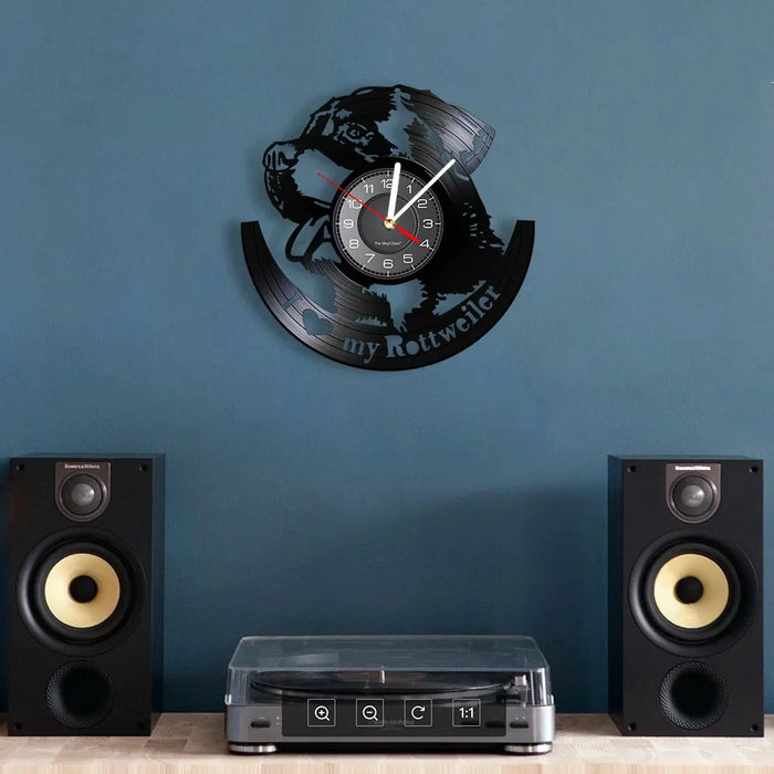 Rottweiler Vinyl Record Wall Clock