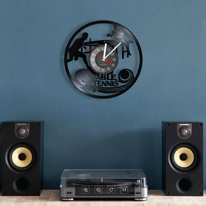 Table Tennis Vinyl Record Wall Clock