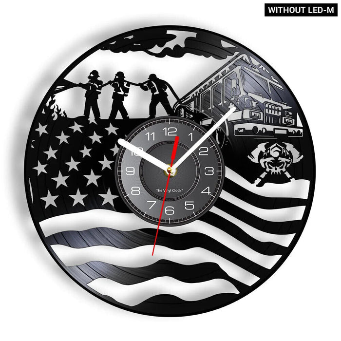 Firefighter Wall Clock With Maltese Cross Design