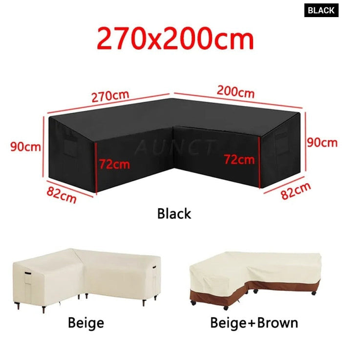 L Shape Corner Outdoor Sofa Cover Waterproof Rattan Corner Furniture Cover V Shape Protective Dust Covers